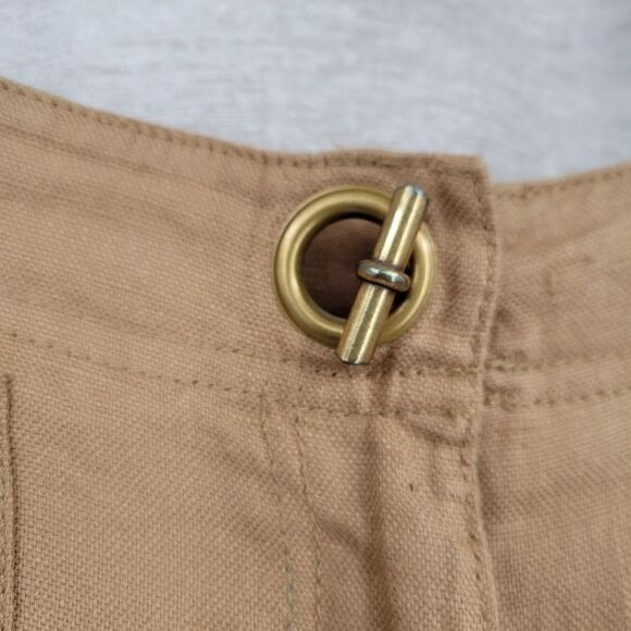 Jones New York Tan Linen Togle Closure Capri / Bremuda Women's Plus Size 16 - Picture 2 of 12